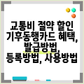 교통비 절약 할인 기후동행카드 혜택, 발급방법, 등록방법, 사용방법