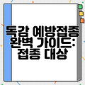 독감 예방접종 완벽 가이드: 접종 대상