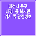대전시 중구 태평1동 복지관 위치 및 관련정보