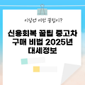 2025년 신용회복중중고차 구매 팁 5가지