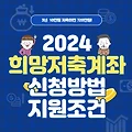 2024년 희망저축계좌 지원조건 및 신청방법
