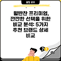 월반찬 프리미엄, 깐깐한 선택을 위한 비교 분석: 5가지 추천 브랜드 상세 비교