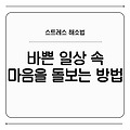 스트레스 해소법: 바쁜 일상 속 마음을 돌보는 7가지 방법