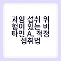 과잉 섭취 위험이 있는 비타민 A, 적정 섭취법