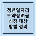 청년 일자리도약 장려금 , 취업지원금 신청방법