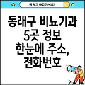 부산 동래구 수민동 비뇨기과 5곳: 주소, 위치, 운영시간, 전화번호 총정리