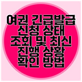 여권 긴급발급 신청 상태 조회 및 최신 진행 상황 확인 방법