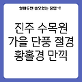 진주 수목원 단풍, 가을의 황홀경을 만끽하다: 눈부신 풍경 속으로