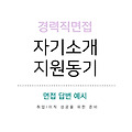 이직 면접 답변 예시 자기소개/지원동기/이직사유 (1)
