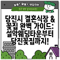 당진시 결혼식장 & 꽃집 완벽 가이드: 설악웨딩타운부터 당진꽃집까지!