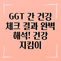 감마지티피(GGT)와 간 건강: 검사 결과 완벽 해석 안내서