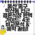 울산 중구 학산동 인근 결혼식장 완벽 가이드: 4곳 비교분석 & 예약 꿀팁!