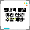 별내역 휴일 병원 찾기|야간진료 병원|공휴일 문여는 곳 |주말 여는 곳