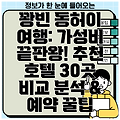 꽝빈 동허이 여행: 가성비 끝판왕! 추천 호텔 30곳 비교 분석 & 예약 꿀팁