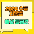 2024학년도 수능 예상 등급컷 및 주요 일정 정보