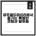 경주월드BIG5에서 즐기는 특별한 경험과 활동들