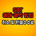 SRT 예매·예약 방법 총정리 :: 예매가능시점 및 취소 및 환불 수수료
