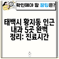 태백시 황지동 인근 내과 5곳 완벽 정리: 진료시간