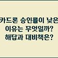 카드론 승인률이 낮은 이유는 무엇일까? 해답과 대비책은?