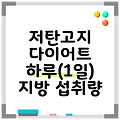 저탄고지 다이어트 하루(1일) 지방 섭취량