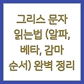 그리스 문자 읽는법 (알파, 베타, 감마 순서) 완벽 정리