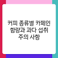 커피 종류별 카페인 함량과 과다 섭취 주의 사항