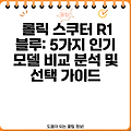 롤릭 스쿠터 R1 블루: 5가지 인기 모델 비교 분석 및 선택 가이드