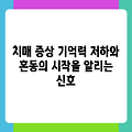 치매 증상 기억력 저하와 혼동의 시작을 알리는 신호