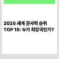 2025 세계 군사력 순위 TOP 15: 누가 최강국인가?