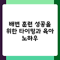 배변 훈련 성공을 위한 타이밍과 육아 노하우