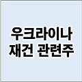 우크라이나 재건주 재건 관련주 대장주 비용