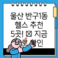 울산 중구 반구1동 추천 헬스장 5곳