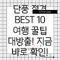 가을 단풍 여행의 끝판왕! 국내 단풍 명소 BEST 10 & 여행 꿀팁