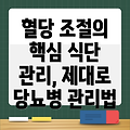 당뇨병 관리의 핵심: 혈당 조절을 위한 식단 관리의 모든 것