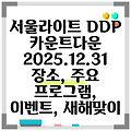 서울라이트 DDP 카운트다운 2025.12.31 장소, 주요 프로그램, 이벤트, 새해맞이