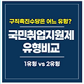 국민취업지원제도 1유형 2유형 비교 구직촉진수당 vs 취업활동비용