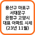 용산구 마포구 서대문구 은평구 고양시 덕양구 일산서구 일산동구 일산 아파트 시세