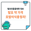 탈모 약 가격부터 모발이식까지 총정리!