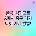 한국-싱가포르 A매치 축구 경기 티켓 예매 방법!