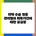 치핵 수술 전후 관리법과 회복기간에 대한 궁금증