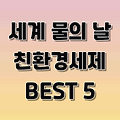 세계 물의 날 맞이! 지구를 지키는 친환경 세제, 전문가 추천 제품 5가지