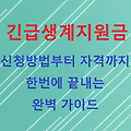긴급생계지원금: 신청 방법부터 자격까지, 한 번에 끝내는 완벽 가이드