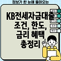 KB국민은행 KB플러스 전세자금대출 완벽 가이드: 조건/한도/금리/상환/혜택 총정리