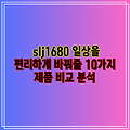 slj1680 일상을 편리하게 바꿔줄 10가지 제품 비교 분석