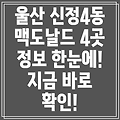 울산 남구 신정4동 맥도날드 4곳 정보 총정리