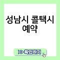 성남시 콜택시 예약 비용가격 전화번호연락처 어플추천 부르는법