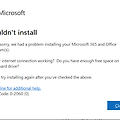 office 제품 설치시 Clouldn't install 오류 해결방법