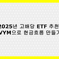 2025년 고배당 ETF 추천! VYM으로 안정적인 현금흐름 만들기