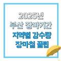 2025년 부산 장마기간 언제? 중부·남부지방 예측도 함께 확인하기