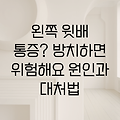 왼쪽 윗배 통증, 방치하면 위험해요! 알아야 할 주요 원인과 대처법